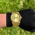 Gold Nugget Watch Tan Dial 43mm