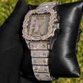 41mm Iced Out Square Thorn Watch White Gold/Gold