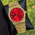 Gold Nugget Watch Red Dial 43mm