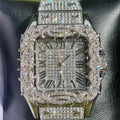 41mm Iced Out Square Thorn Watch White Gold