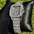 41mm Iced Out Square Thorn Watch White Gold