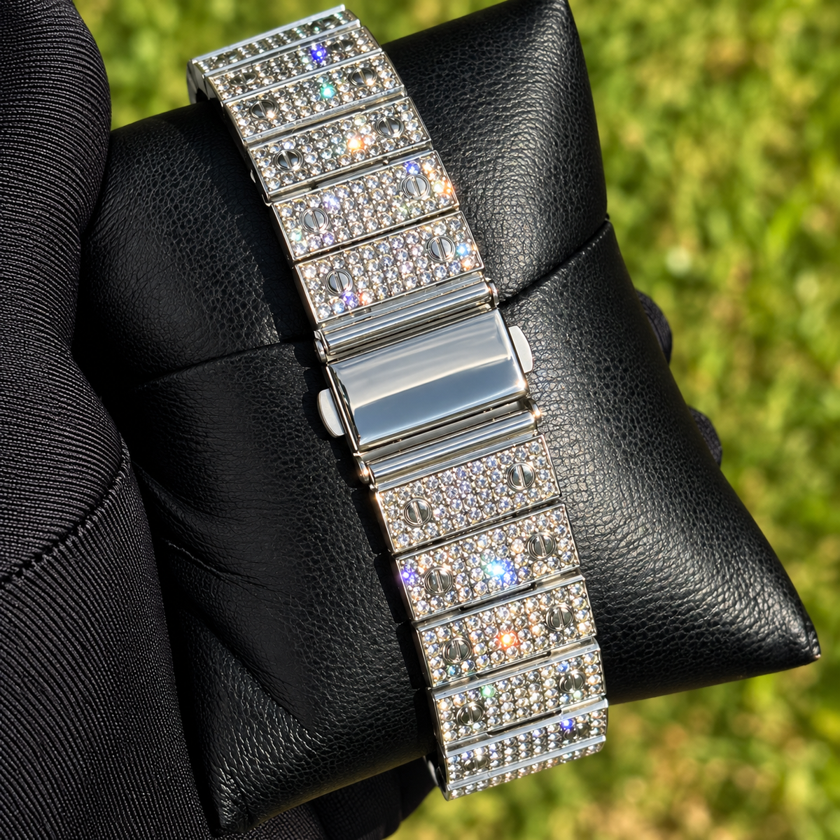 41mm Iced Out Square Thorn Watch White Gold/Gold — view 4
