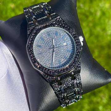 39mm Iced Out Black Baller Watch