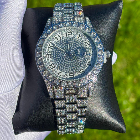 38mm Iced Out White Gold Prezzy Watch