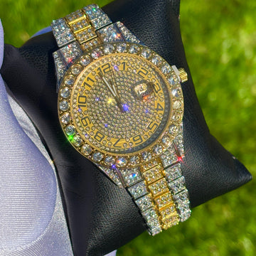 38mm Iced Out Two-Tone Prezzy Watch