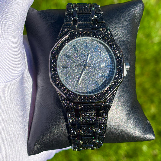 39mm Iced Out Black Baller Watch
