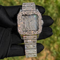 41mm Iced Out Square Thorn Watch White Gold