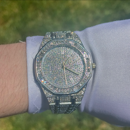 39mm Iced Out White Gold Baller Watch