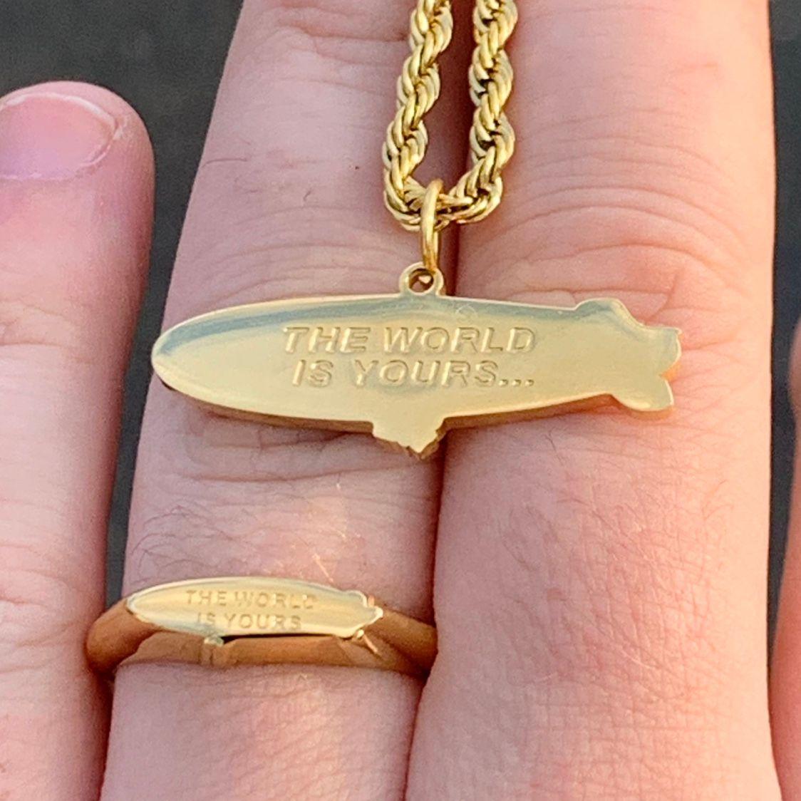 Scarface Rings Scarface Blimp Ring The World Is Yours Gold