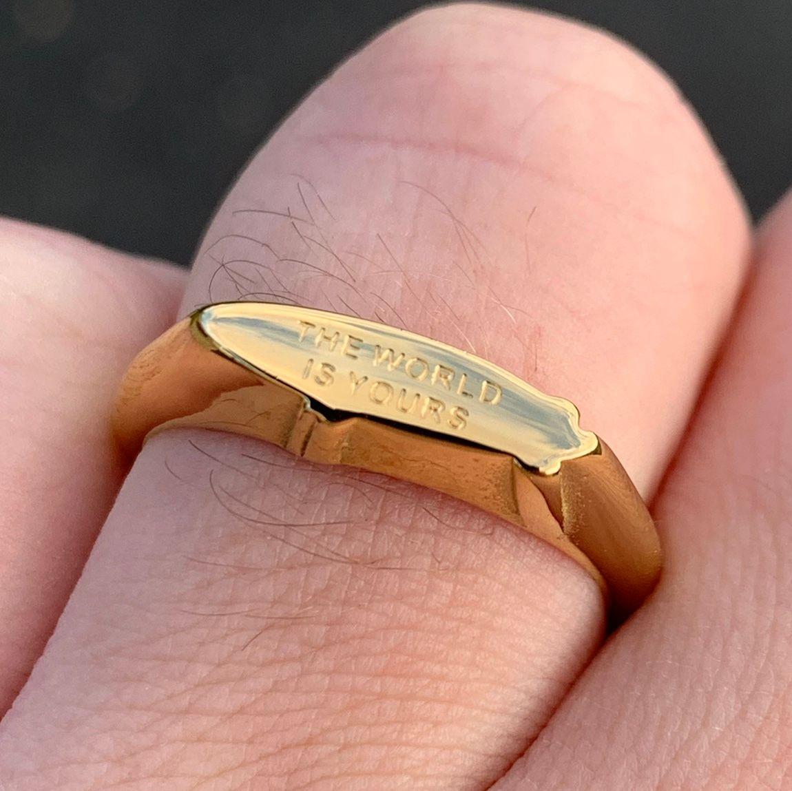 Scarface Rings Scarface Blimp Ring The World Is Yours Gold