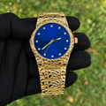 Gold Nugget Watch Blue Dial 43mm