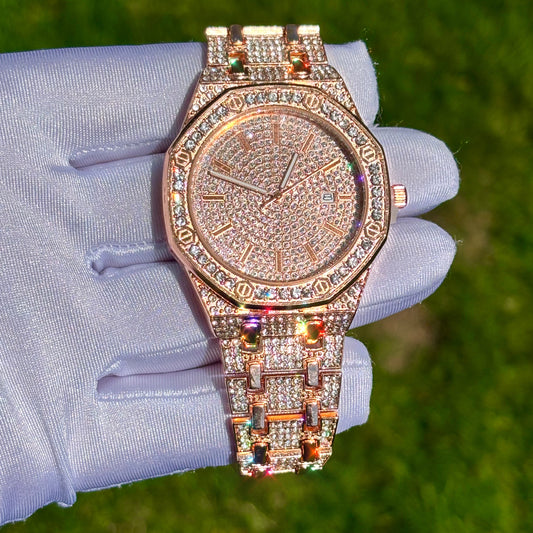 39mm Iced Out Rose Gold Baller Watch