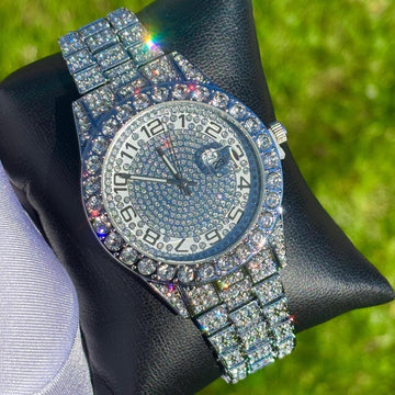 38mm Iced Out White Gold Prezzy Watch