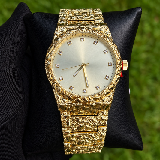 Gold Nugget Watch Tan Dial 43mm