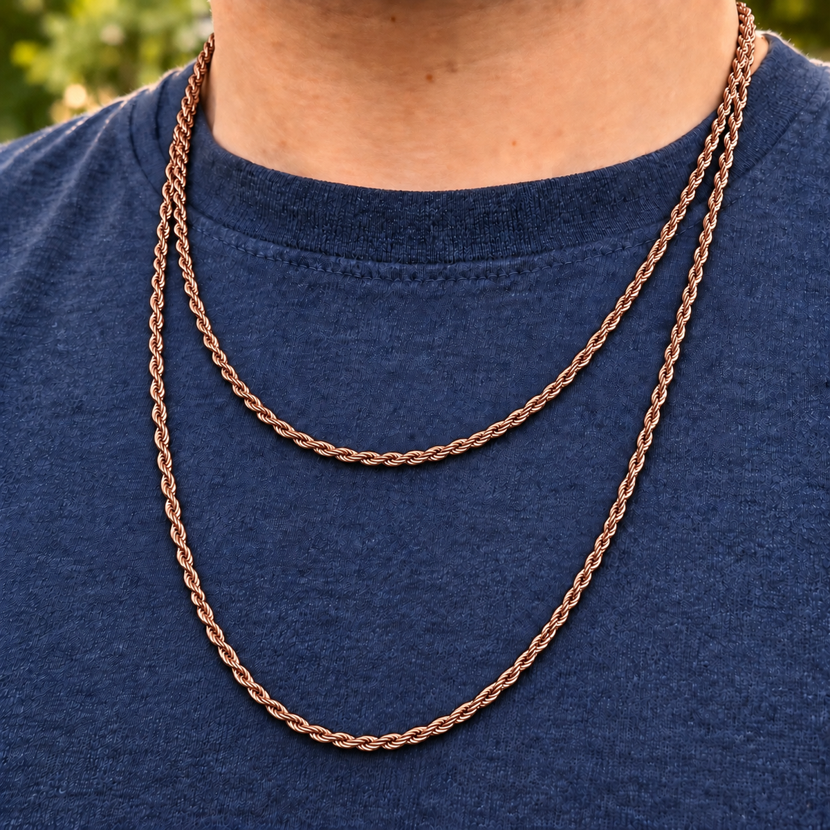 Rose Gold Rope Chain 3mm — view 1