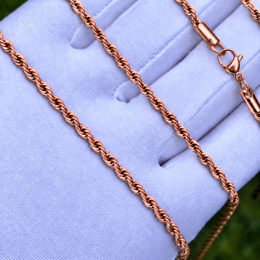 Rose Gold Rope Chain 3mm