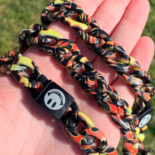 Fire Acrylic Cuban Link Chain