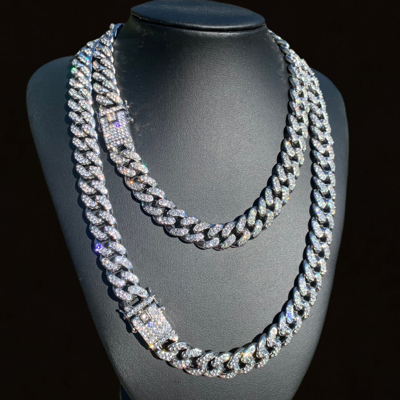Iced Cuban Link Chain White Gold 14mm