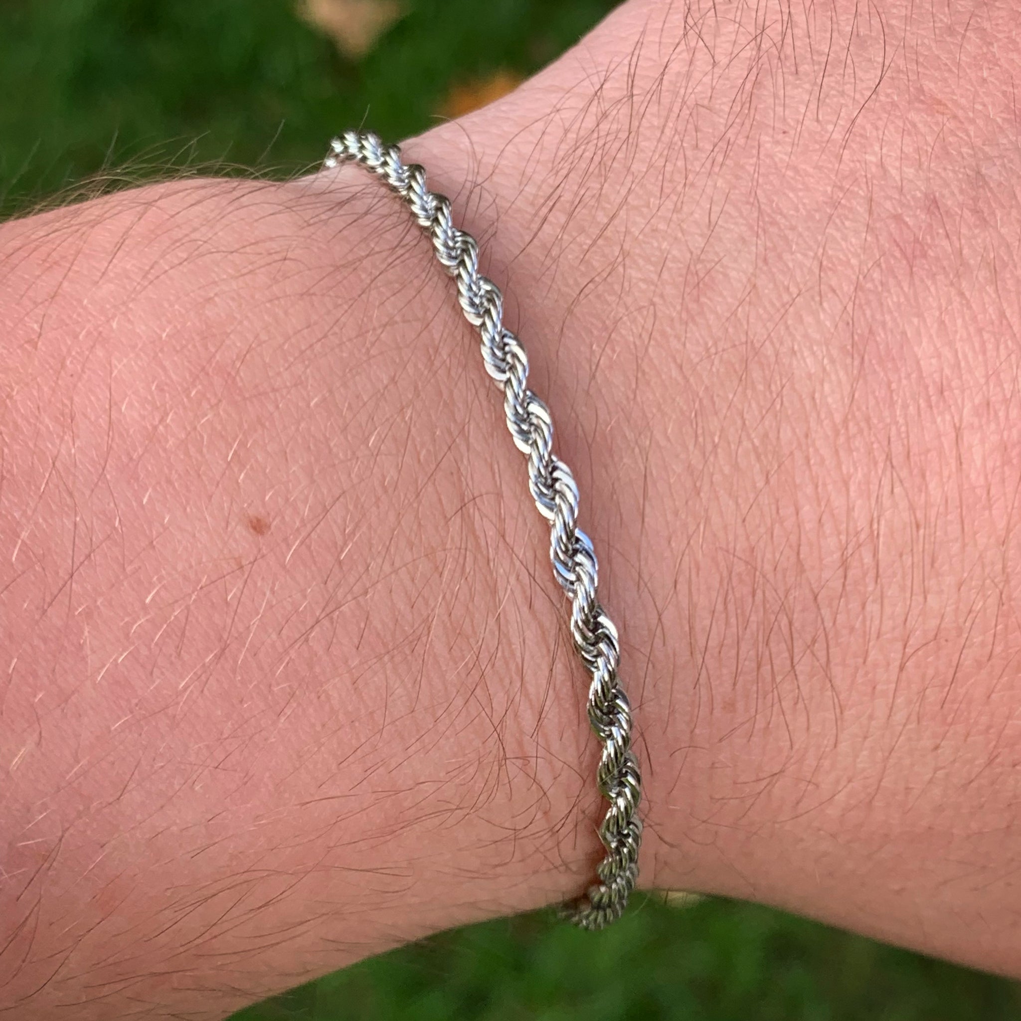 Silver Rope Bracelet 3mm