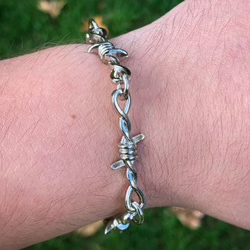 Silver Barbed Wire Bracelet